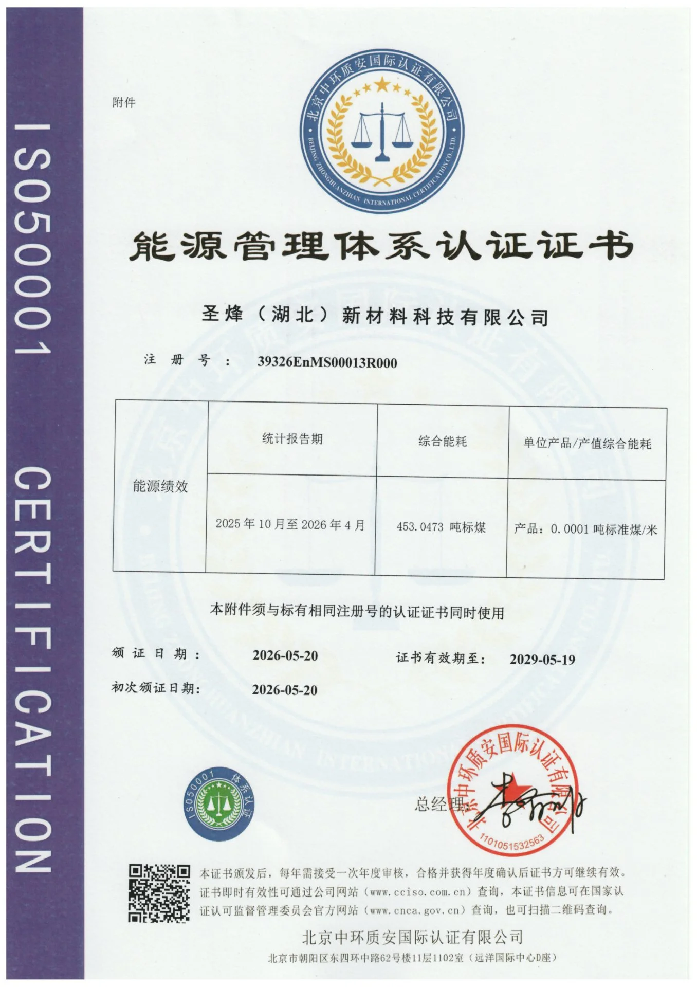ISO 50001 Energy Management Certificate